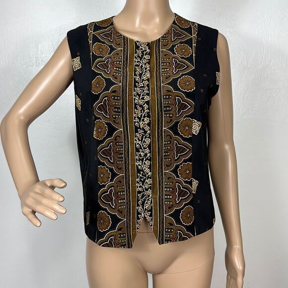 Spenser Jeremy Silk Sleeveless Button Closure Vest Size 14 - Picture 1 of 6